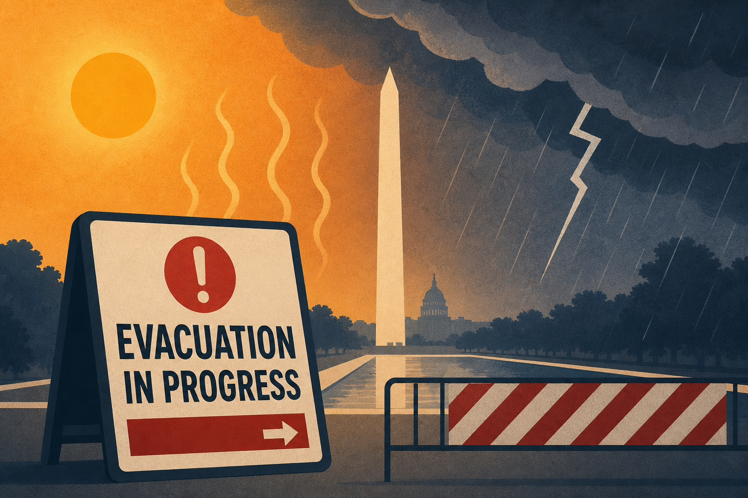 Hot, stormy weather leads to evacuation of National Mall on July Fourth