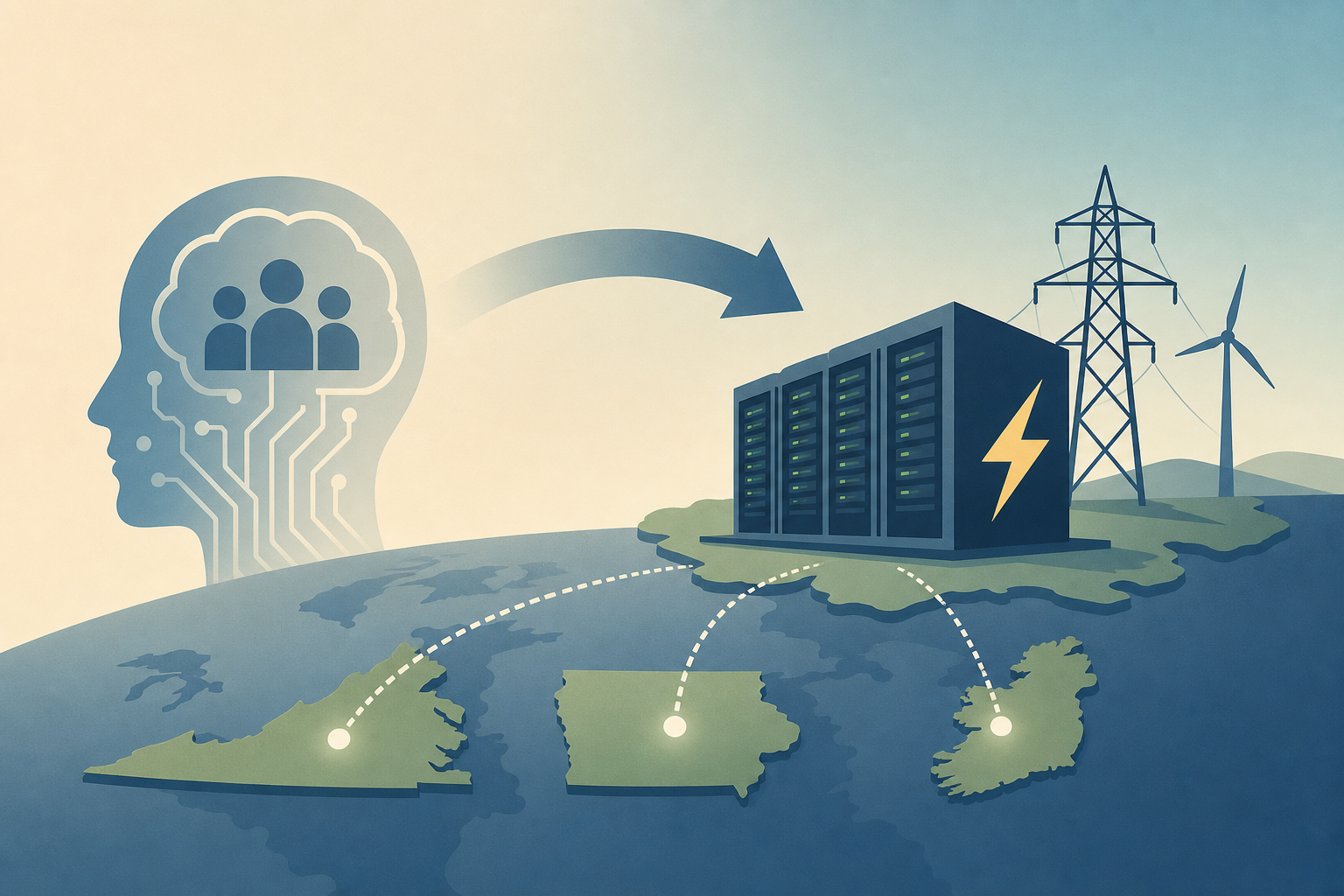 We assume tech clusters form around talent, but the AI boom is increasingly chasing cheap power — how Northern Virginia, Iowa and Ireland became data