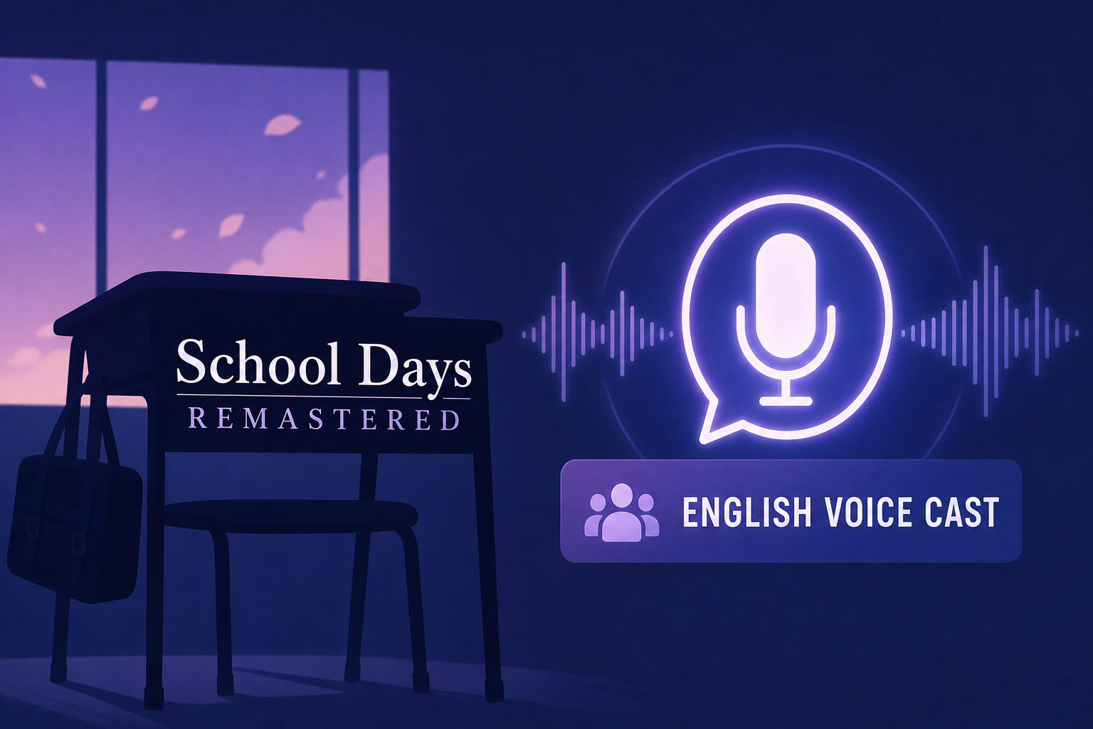 School Days Remastered Game Reveals English Voice Cast