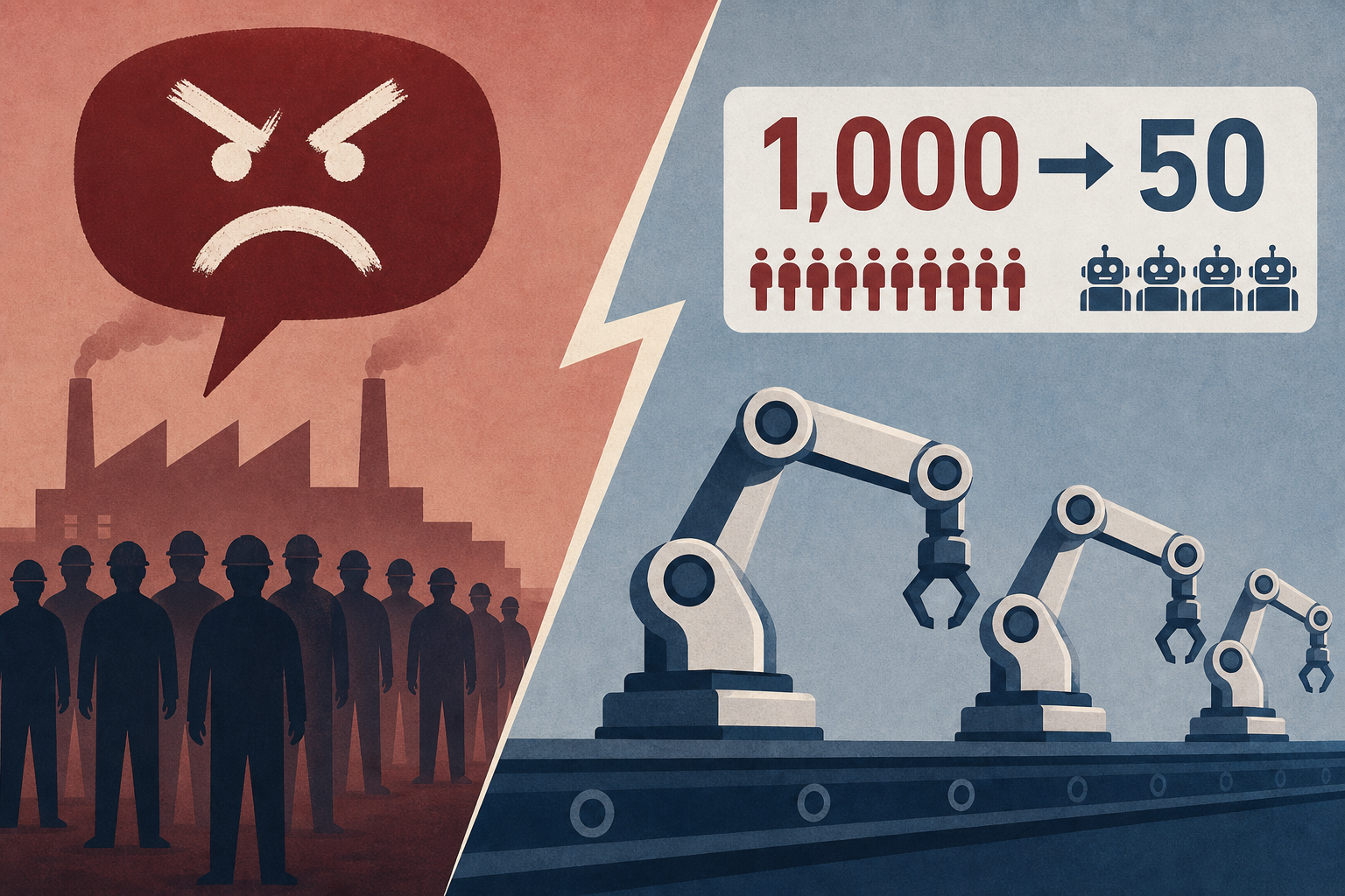 Major Union Livid After 1,000 Factory Workers Were Replaced With 50 Robots