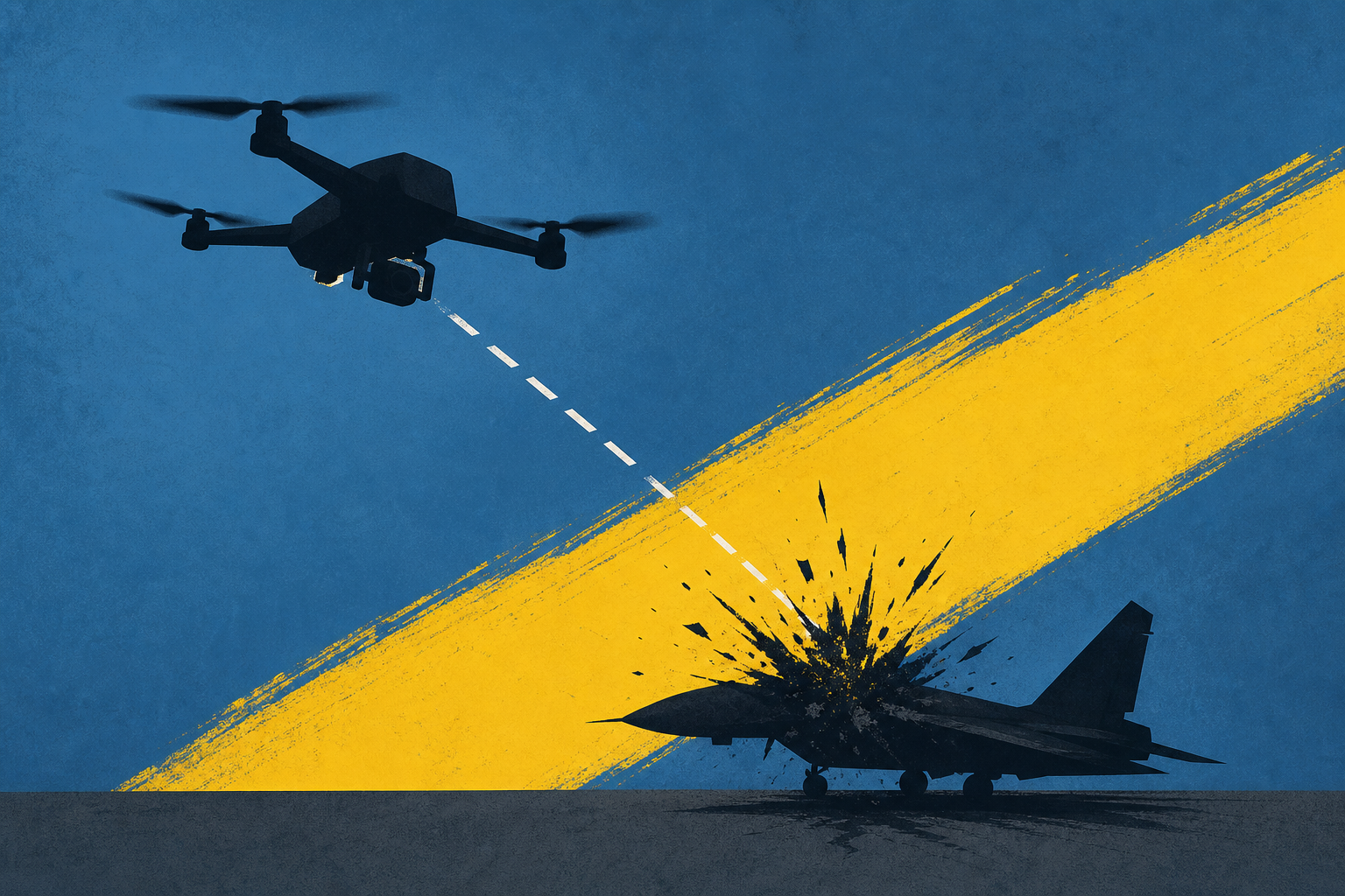 Ukraine releases footage of drone destroying Russian fighter jet in occupied Crimea