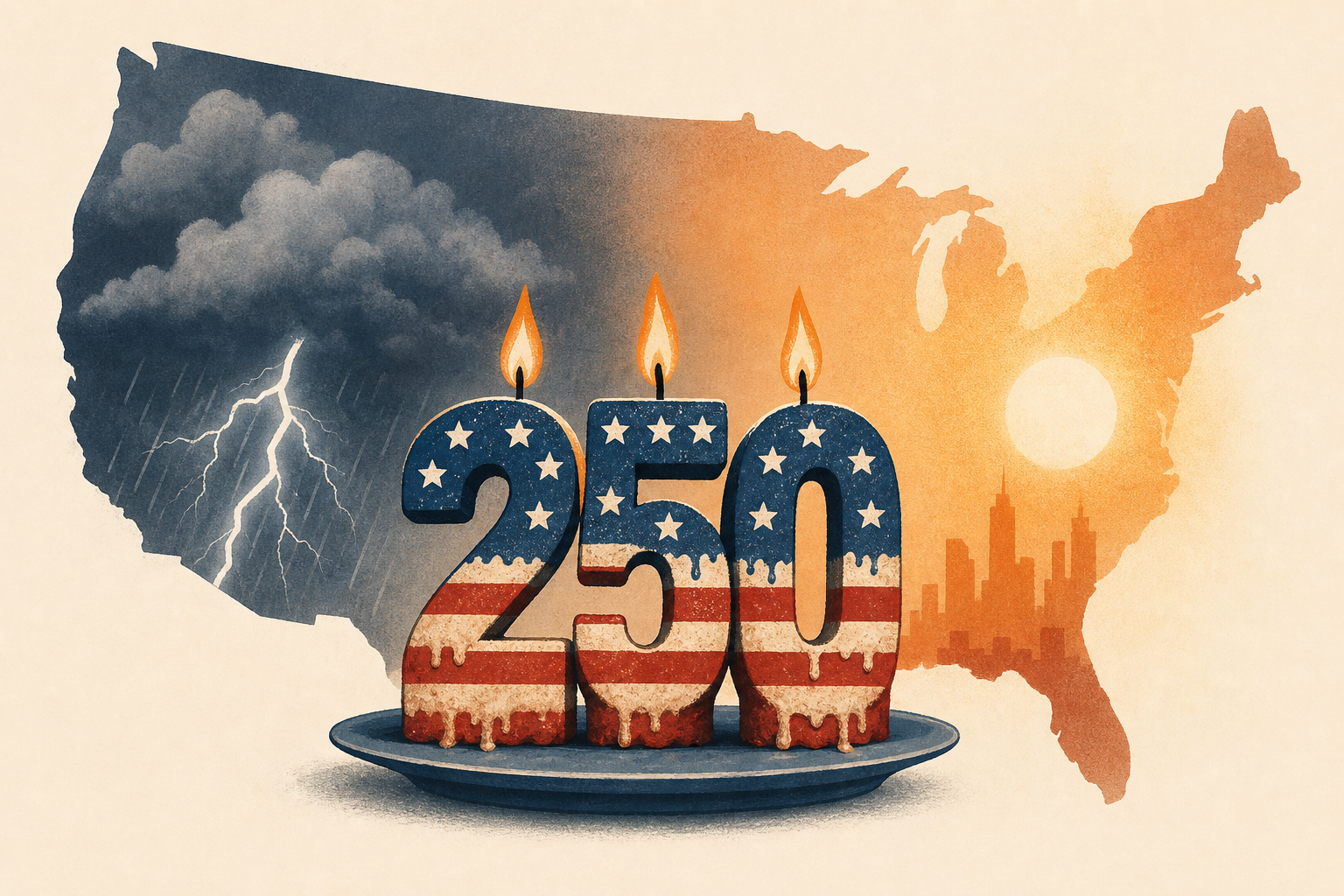 America Marks Its 250th Birthday With Storms, Sweat and Fire