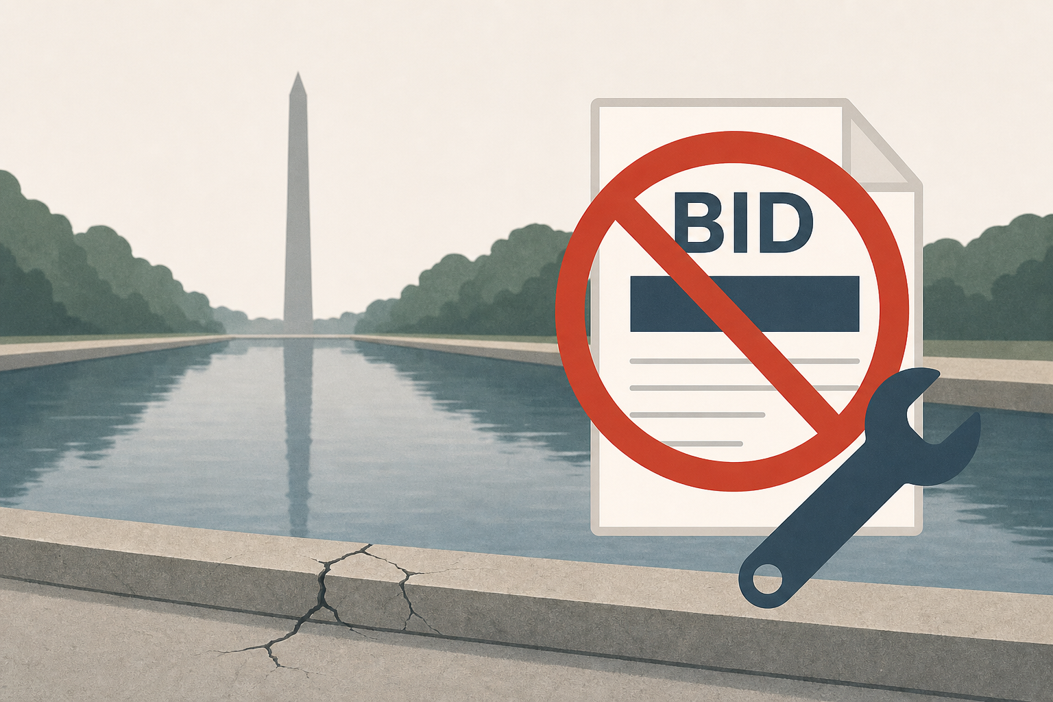 Trump administration won't seek new bids to repair the Reflecting Pool