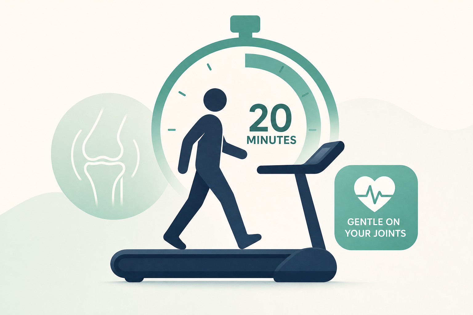 You don’t have to run to get fitter-this 20-minute treadmill walking workout is a great cardio session that’s gentle on your joints