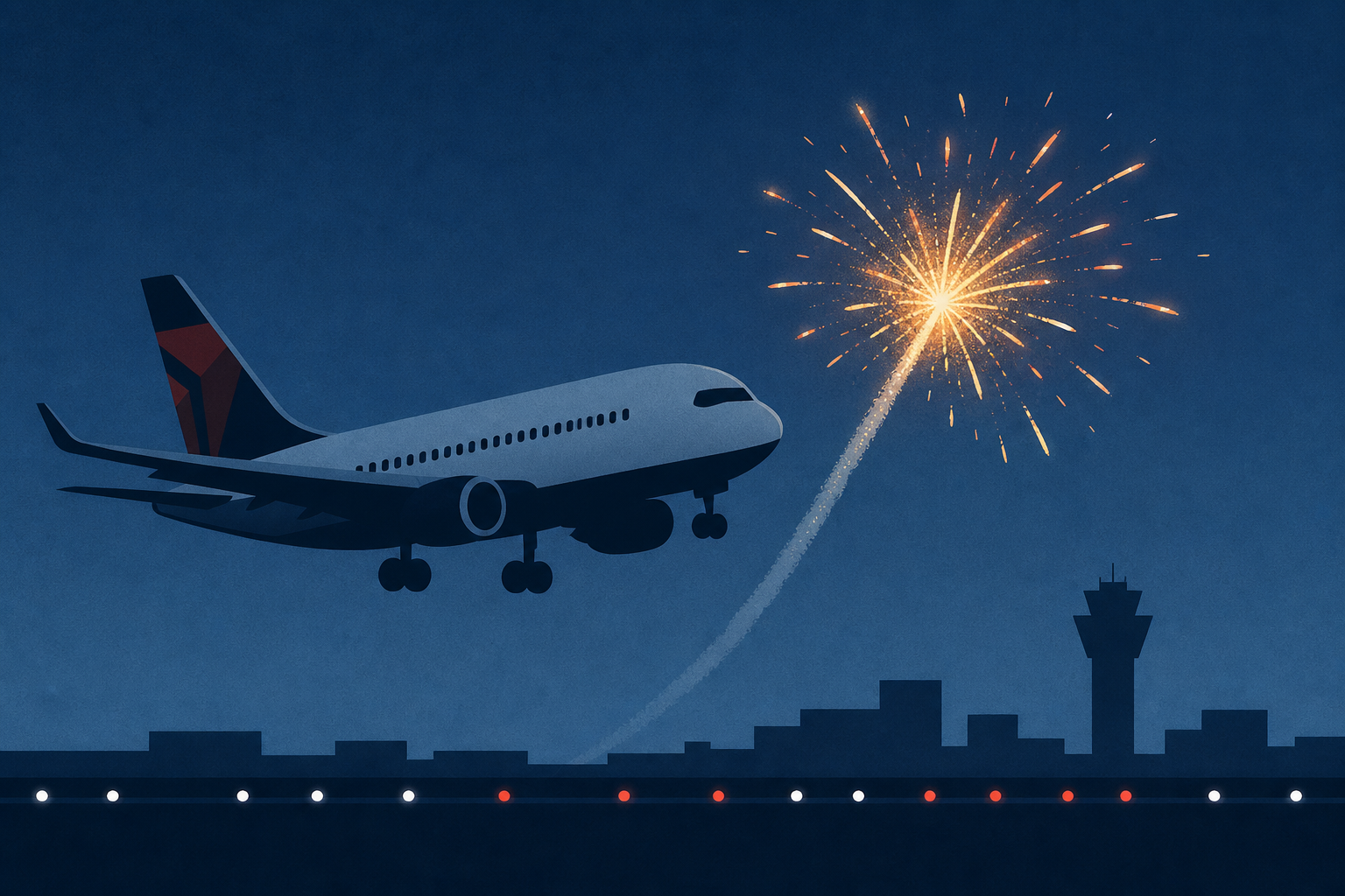 Firework strikes Delta flight landing in Chicago