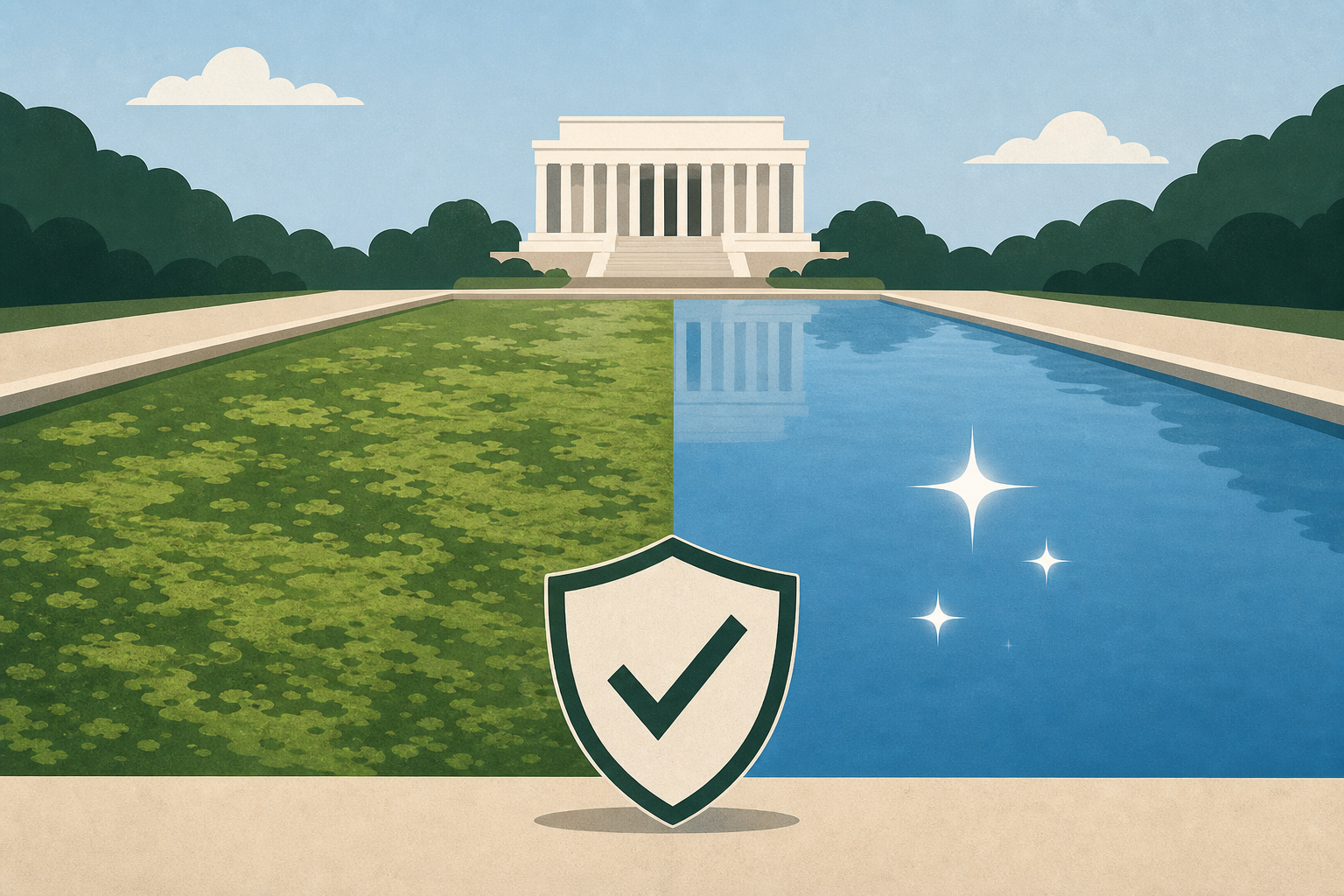 Trump claims victory over algae at Lincoln Memorial Reflecting Pool