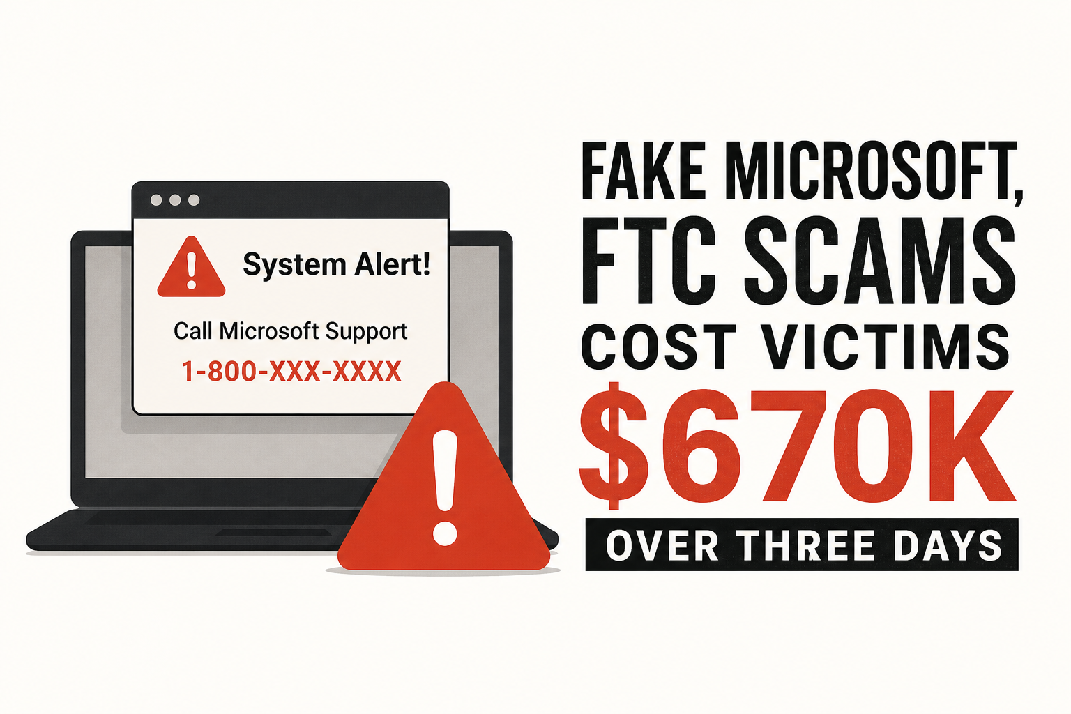 Fake Microsoft, FTC scams cost victims $670K over three days