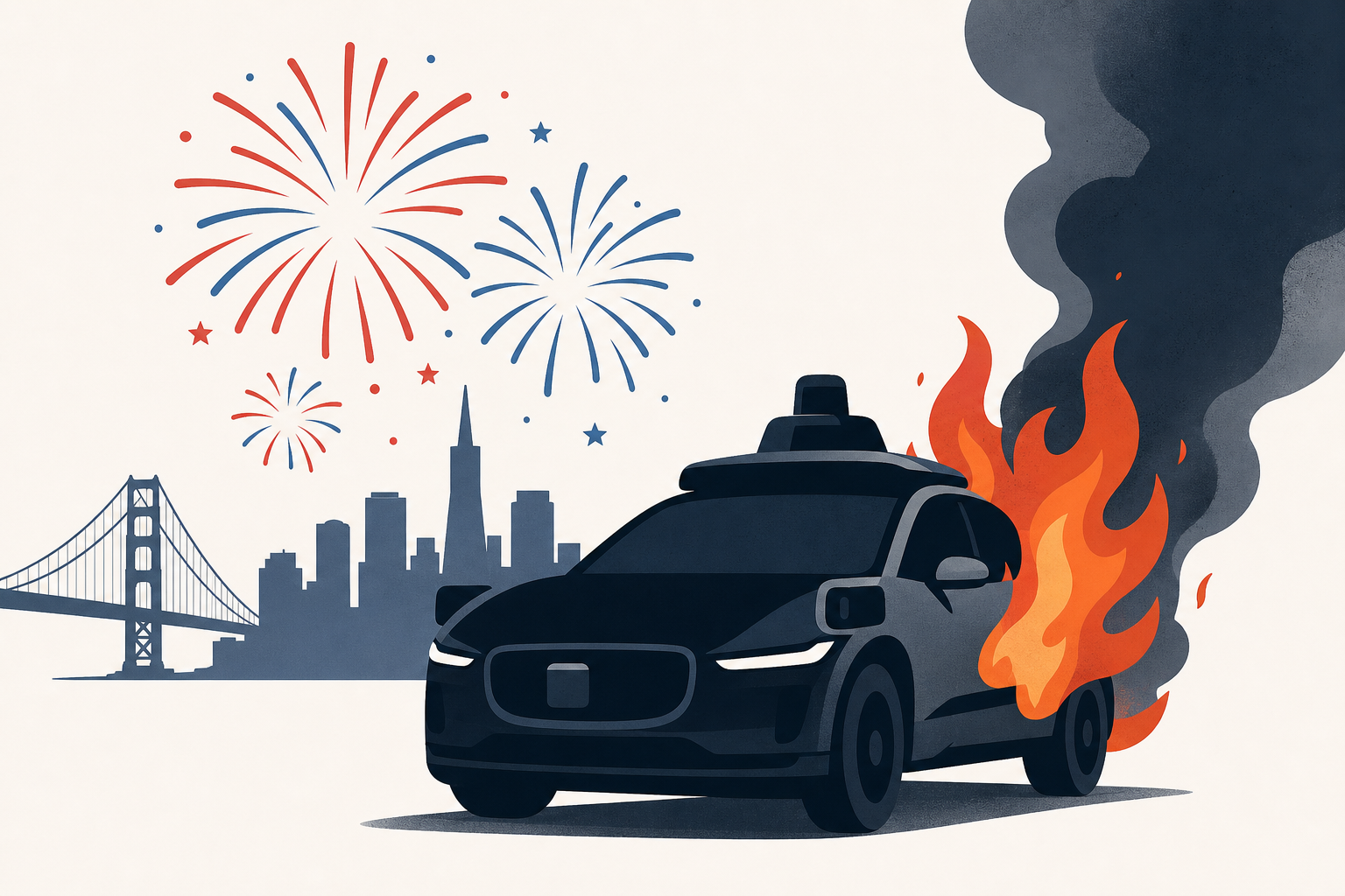 Waymo fire adds to chaotic Fourth of July night in San Francisco