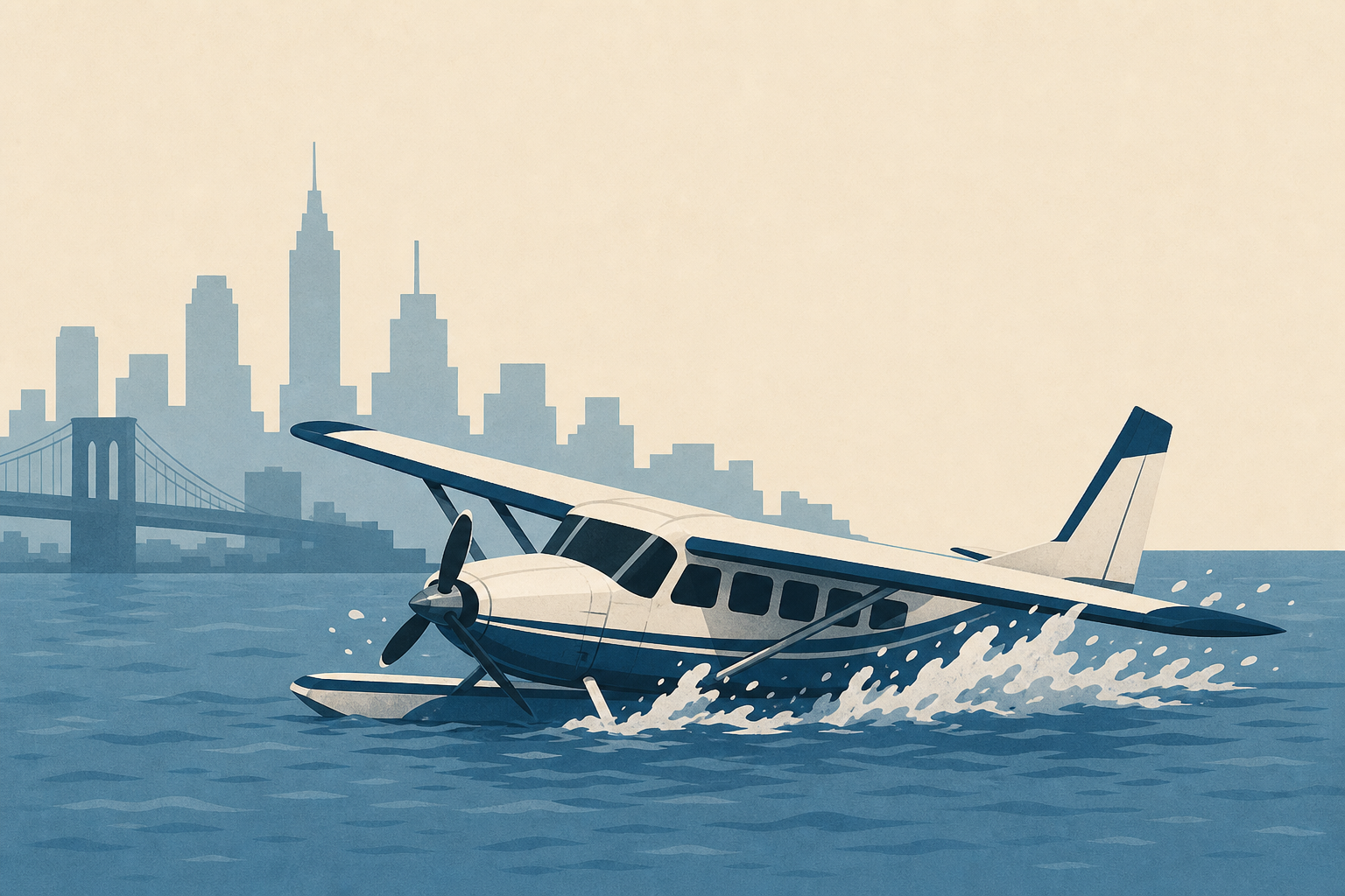 Seaplane with passengers on board makes hard landing in East River, NYC fire department says