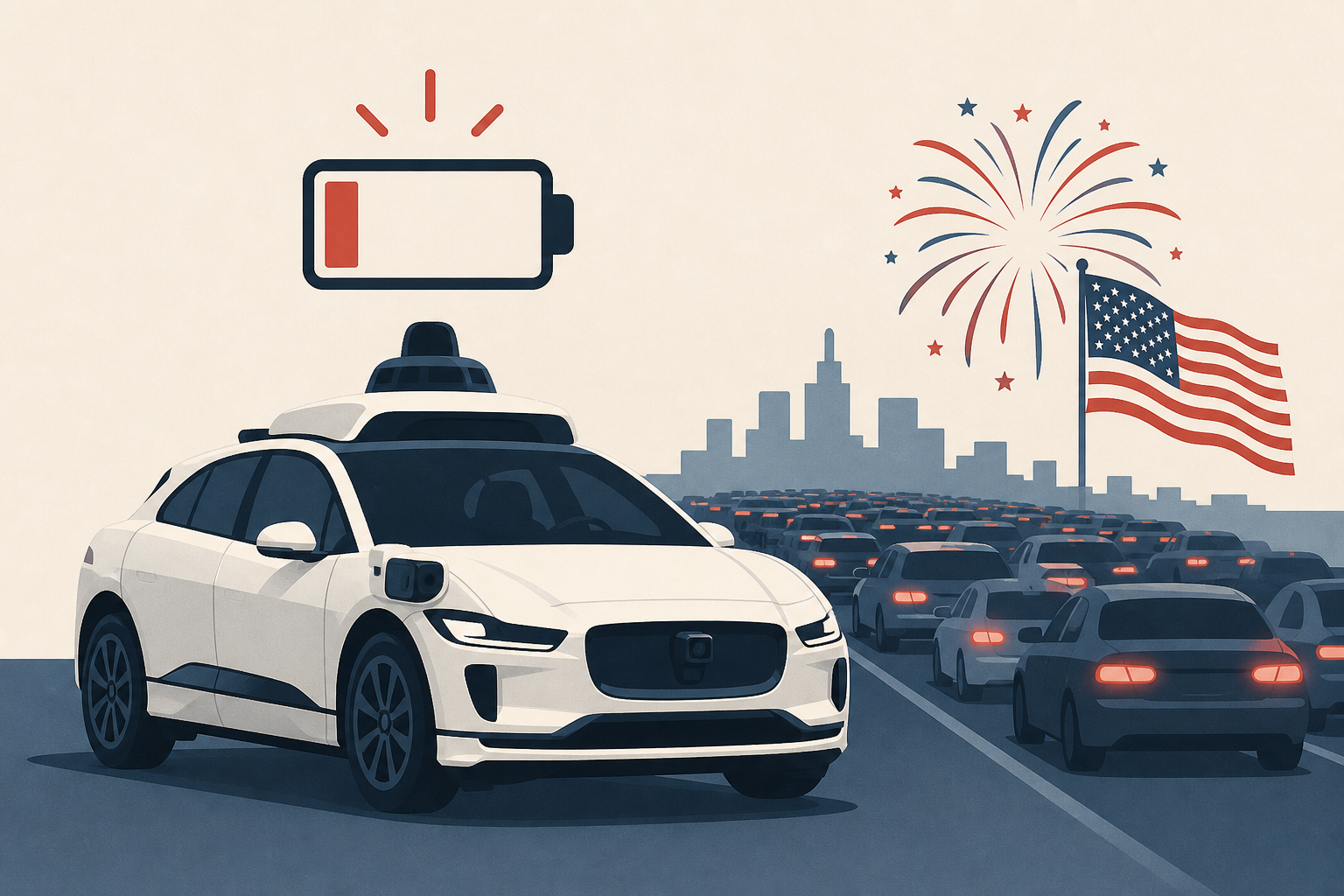 Waymo Cars Run Out of Battery Power During July 4 Gridlock