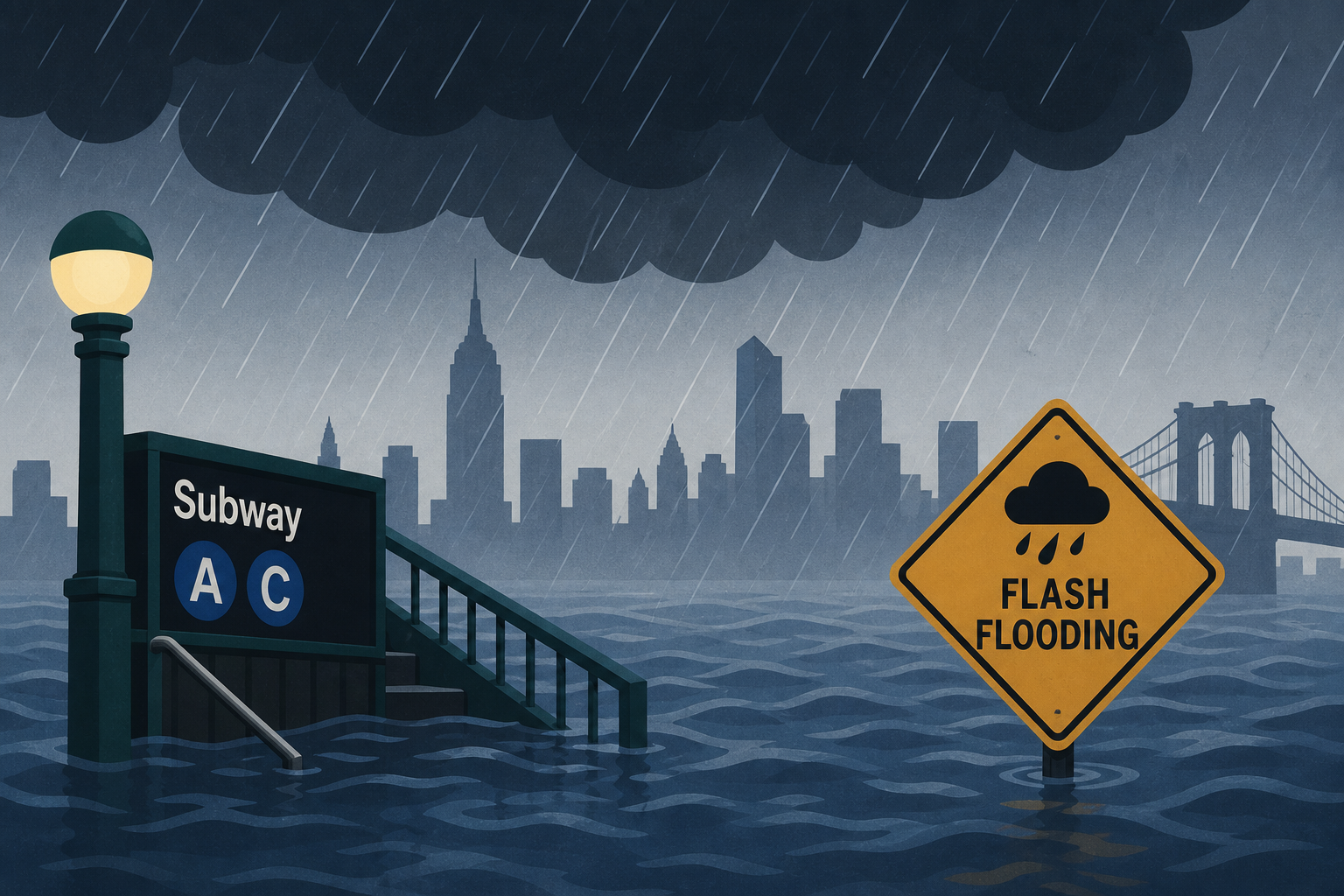 Treacherous downpours and flash flooding to pummel NYC on Monday