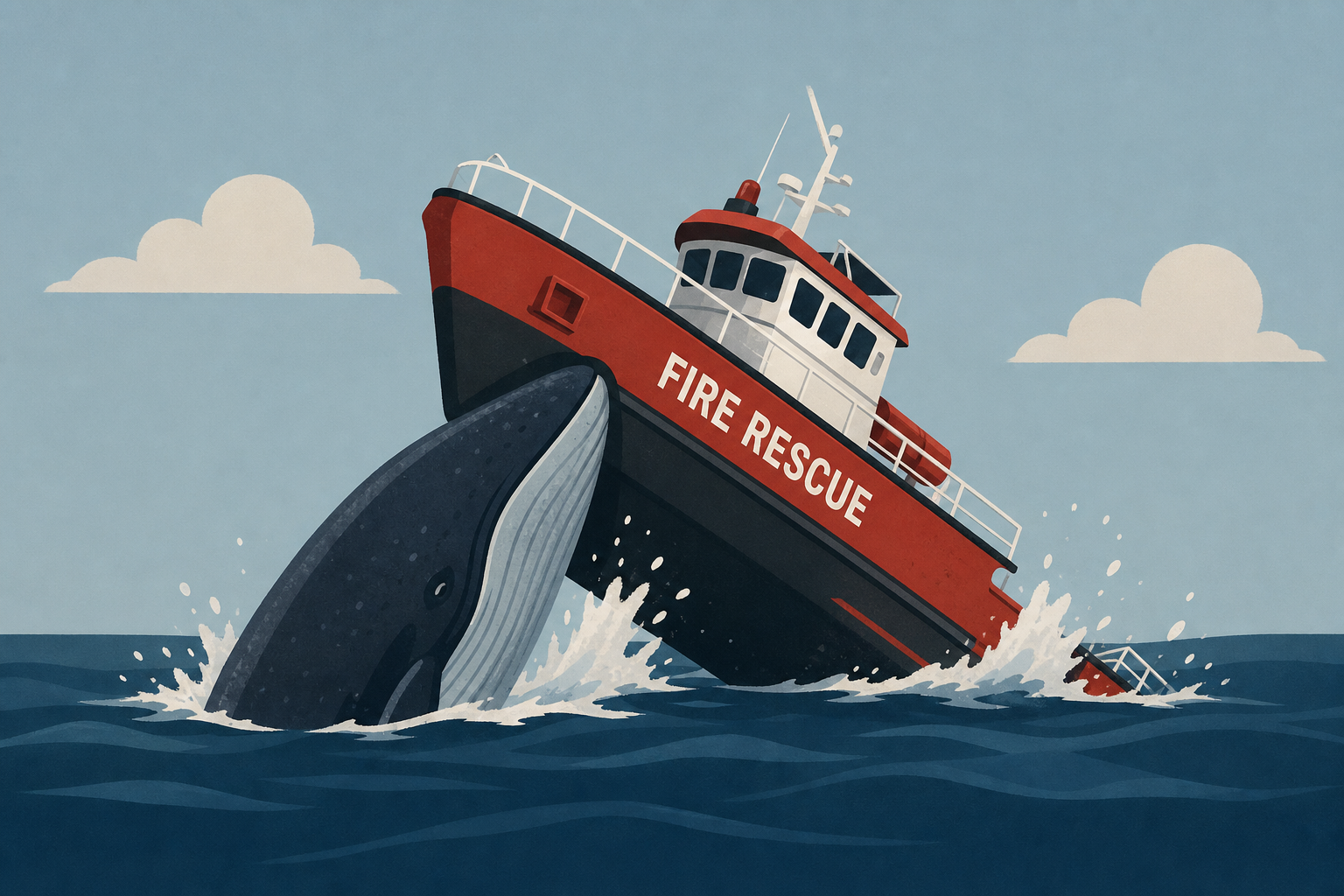 Whale strikes, sinks NJ fire rescue ship returning from NY Harbor after July 4th festivities
