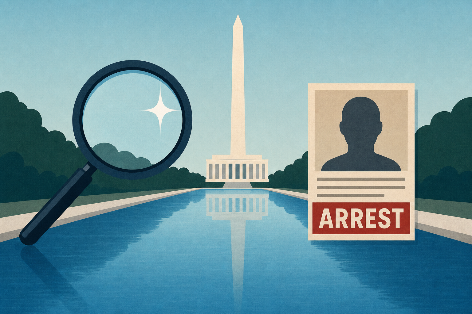 Trump shares news of 'crystal clear' Reflecting Pool, calls for vandalism suspect's arrest