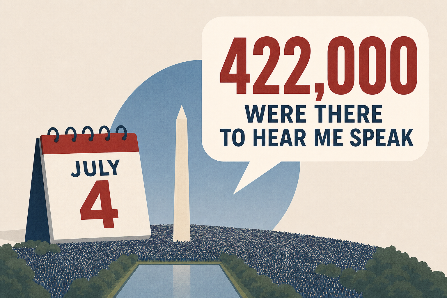 Trump’s July 4 crowd size keeps growing as president baselessly claims 422,000 were there to hear him speak