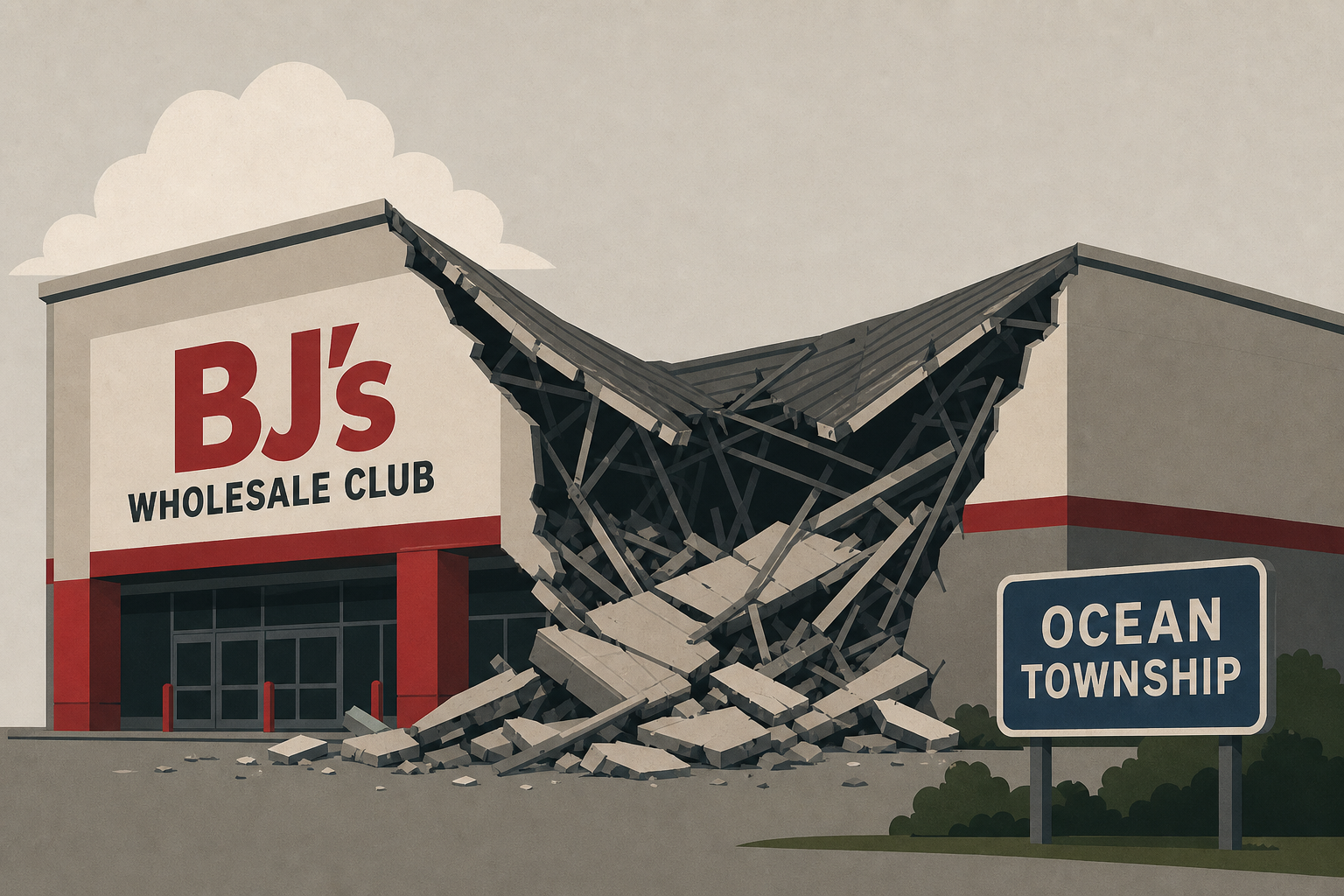 Roof Collapses At Bjs Wholesale Club In Ocean Township