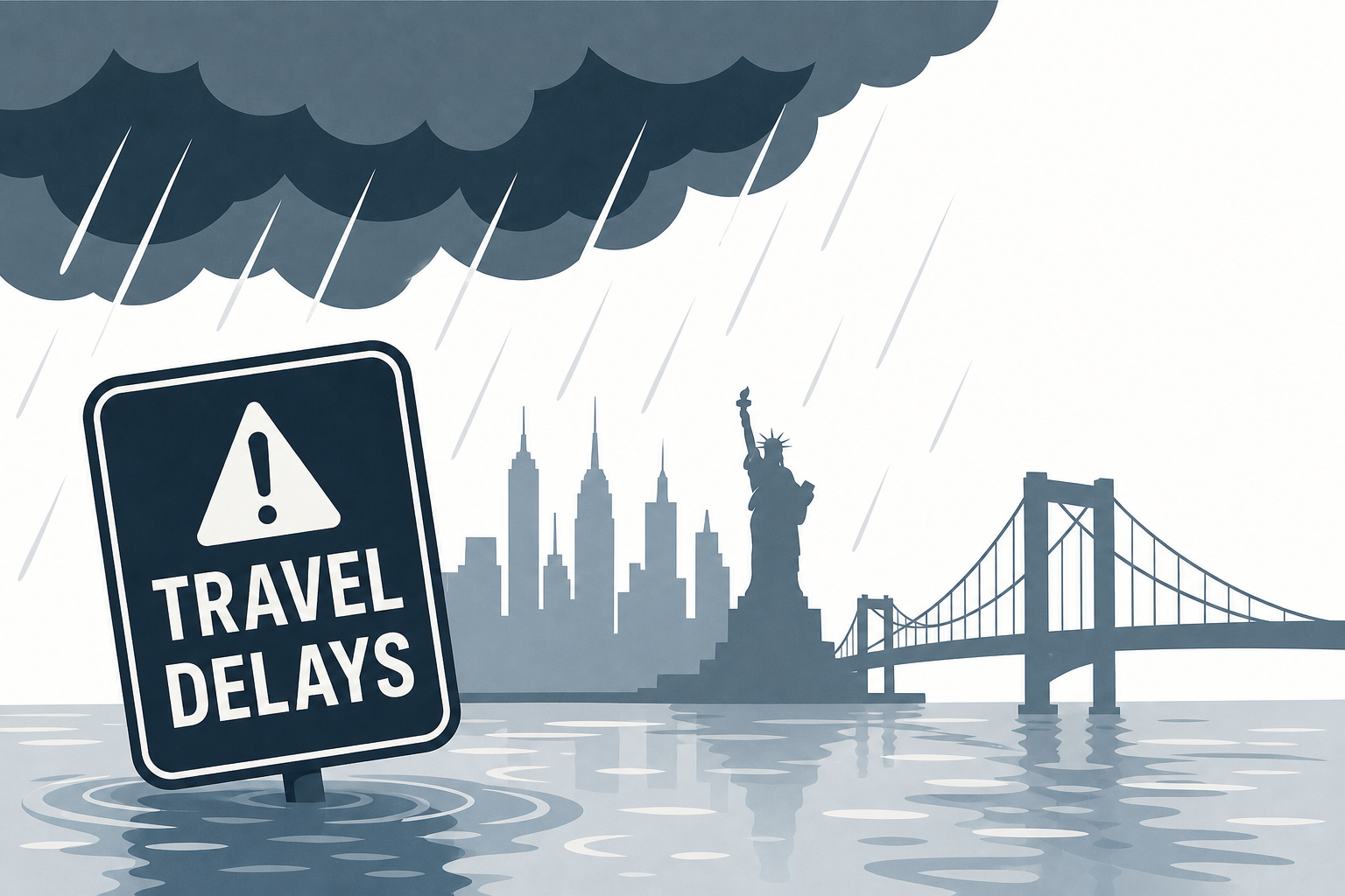 Heavy rain snarls travel around New York, New Jersey