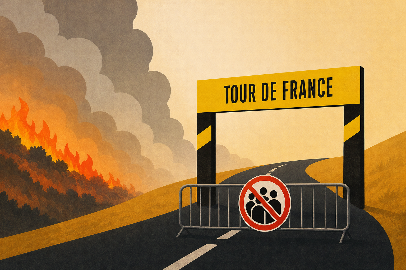 Wildfire in France forces Tour de France to ban fans from stage finale