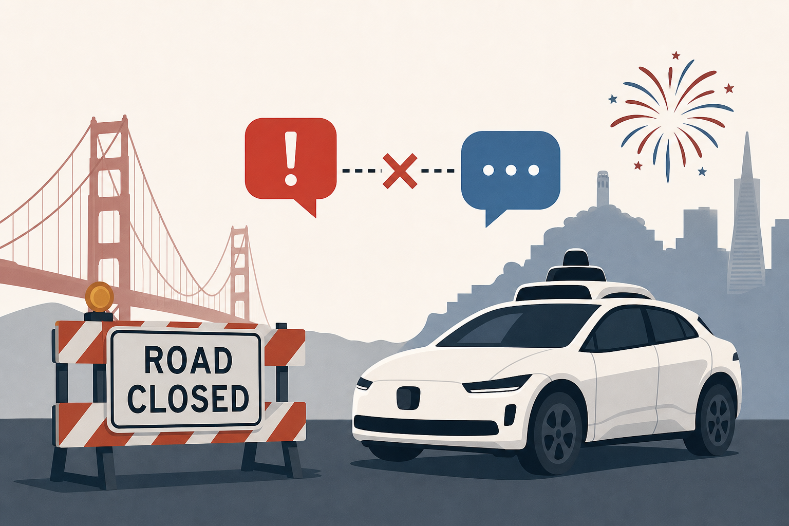 Road closure miscommunication with Waymo spoils San Francisco's July 4