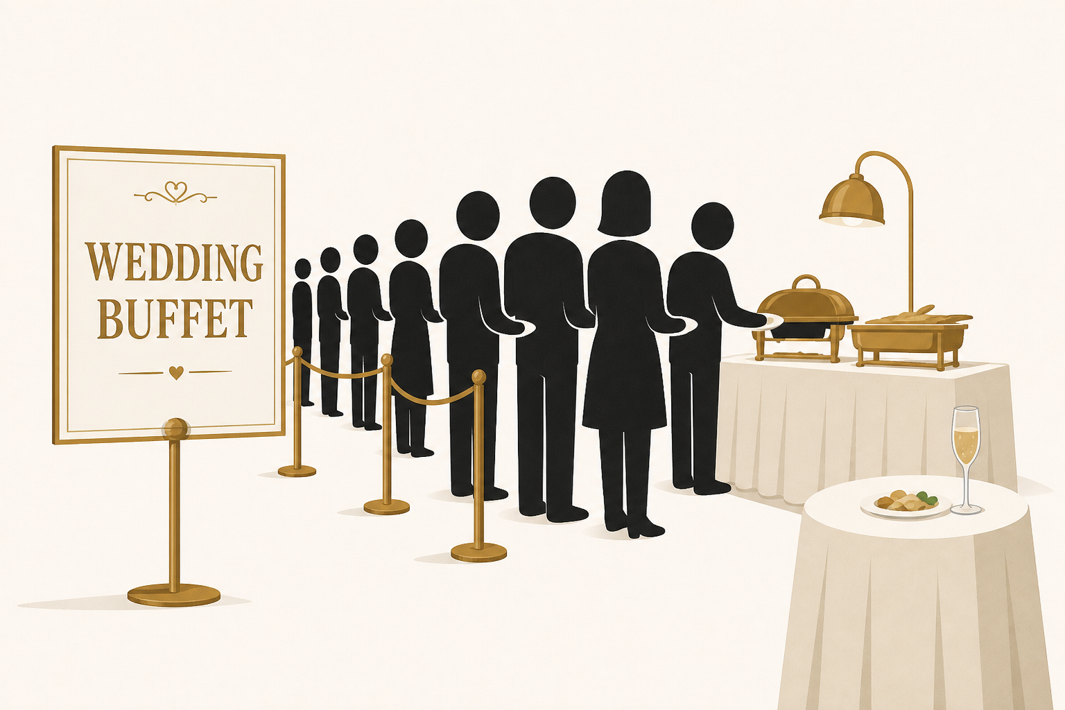 Taylor Swift and Travis Kelce's Wedding Buffet Had Guests Waiting in Long Lines, Eating on Their Feet