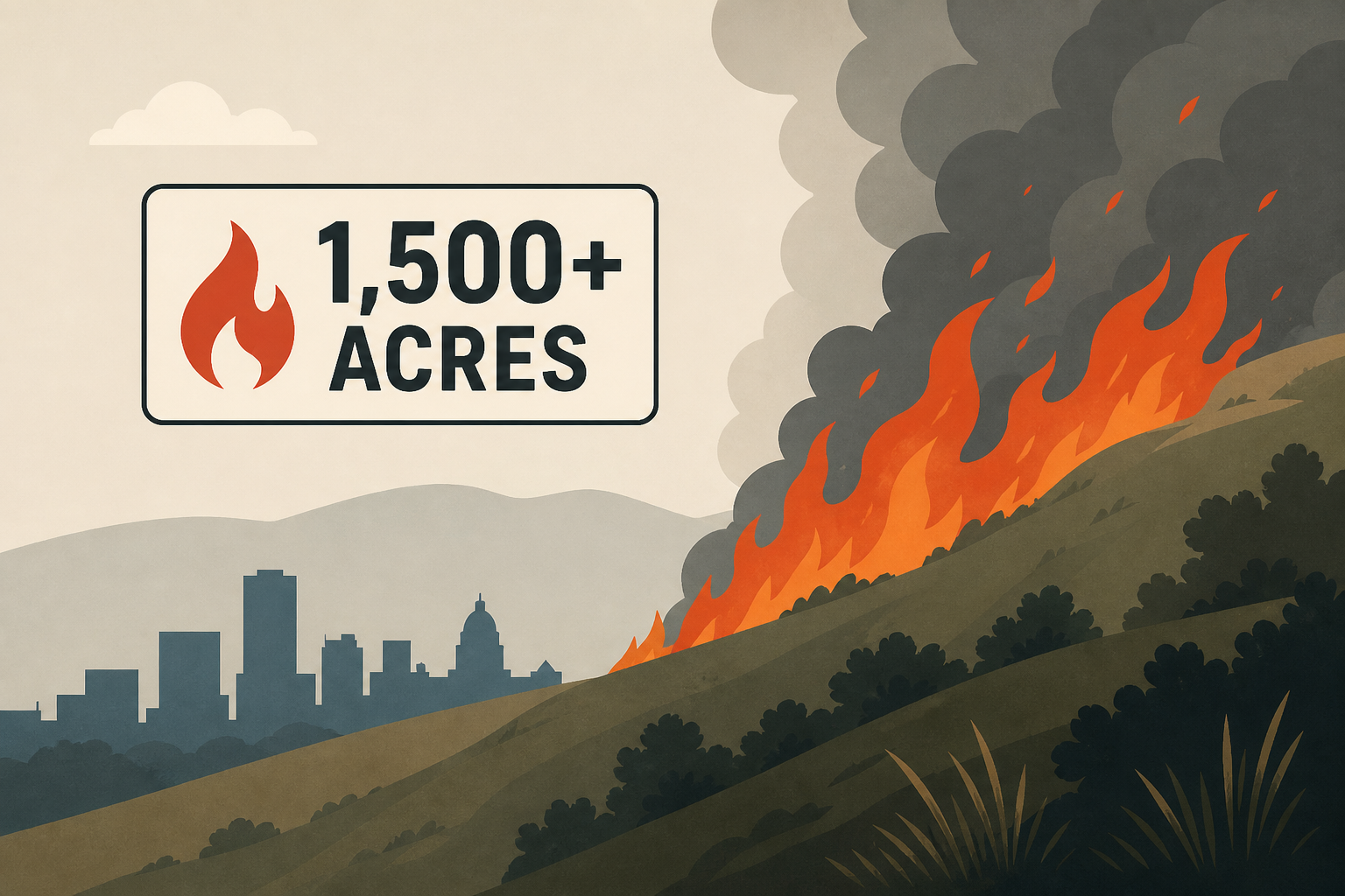 Vegetation fire sparks in the Boise Foothills, grows to more than 1,500 acres