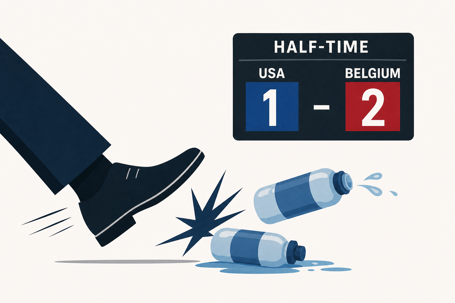 World Cup: Pochettino kicks water bottles as US trails Belgium 2-1 at half