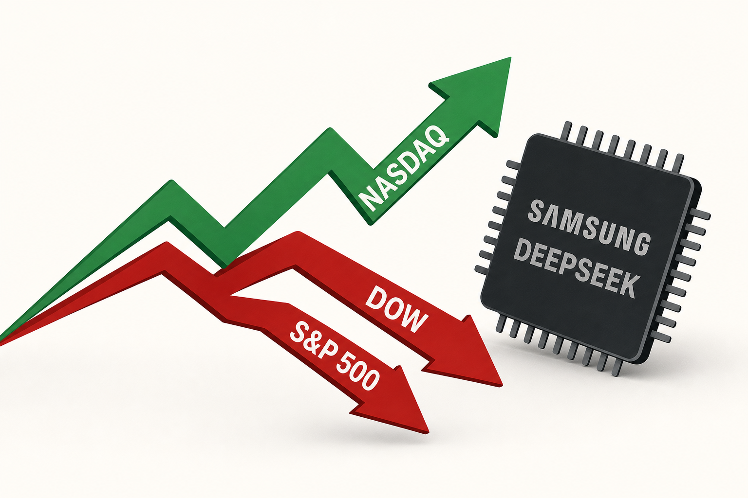 Stock market today: Nasdaq leads Dow, S&P 500 lower after Samsung, DeepSeek spark chip sell-off