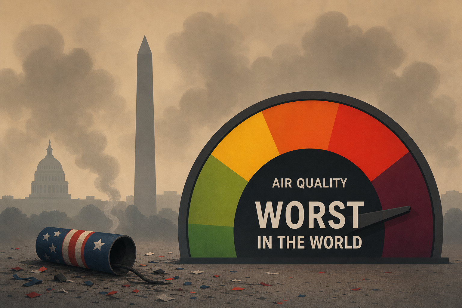 Washington records world’s worst air quality for a city after 850,000 Fourth of July fireworks