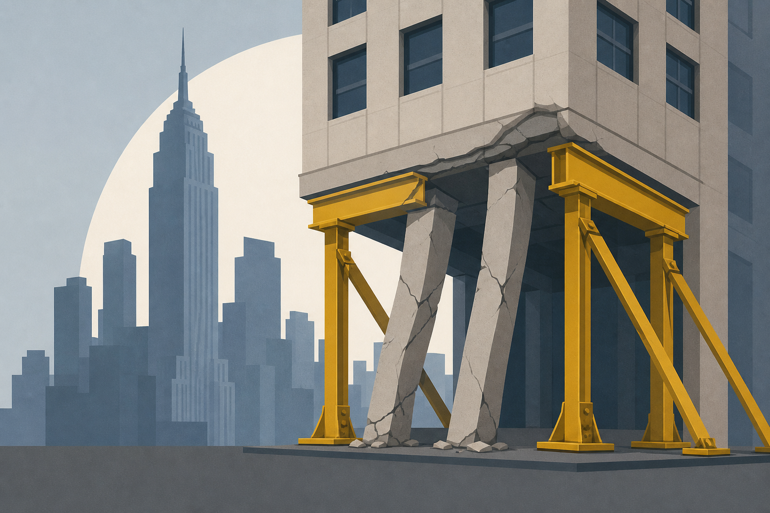 Midtown Manhattan building to be stabilized after columns buckle