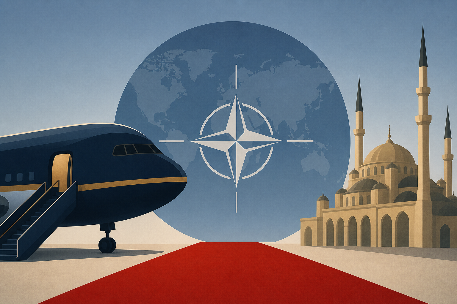 Trump’s Arrival in Turkey for NATO Summit Adds Drama and Spectacle