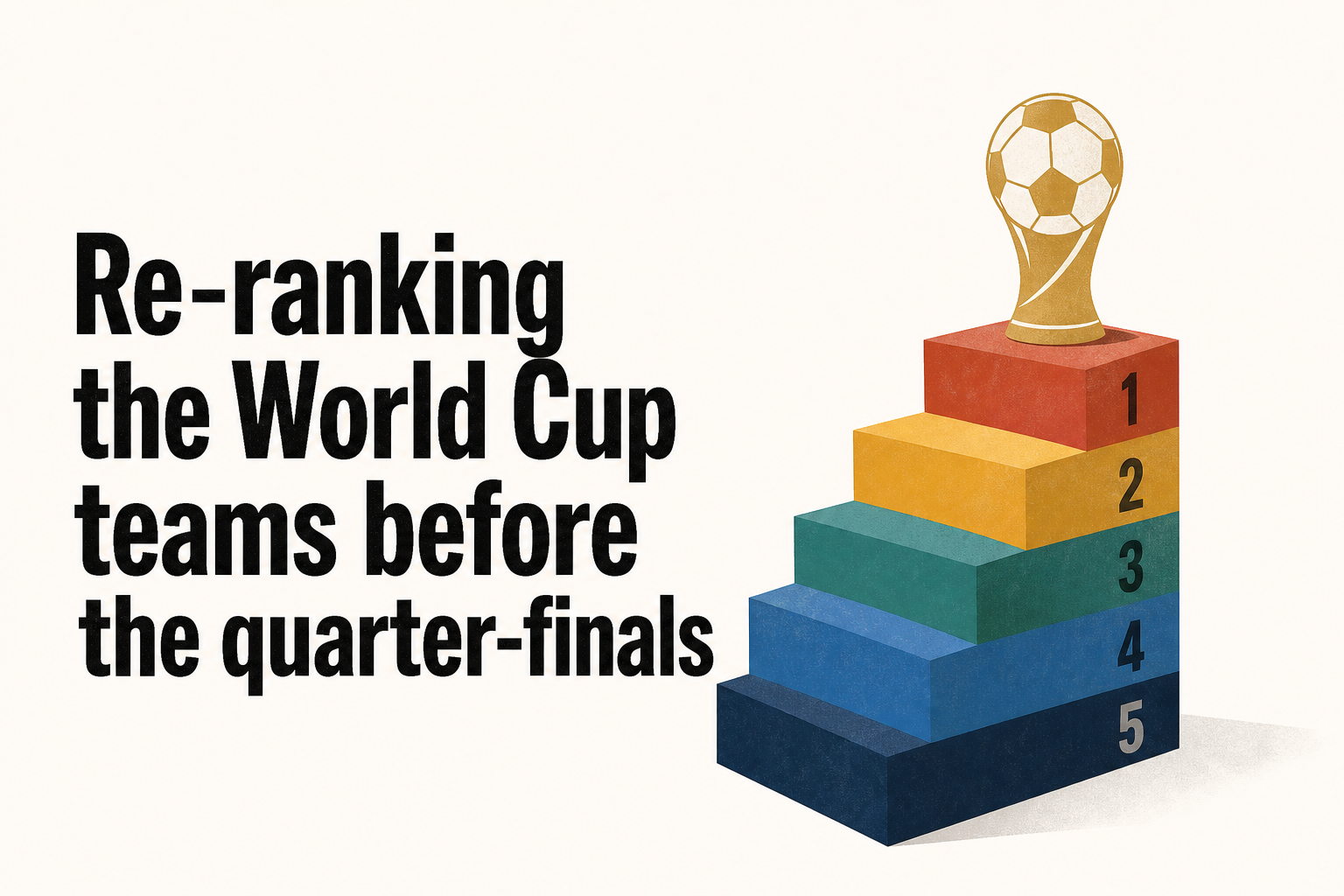 Re-ranking the World Cup teams before the quarter-finals