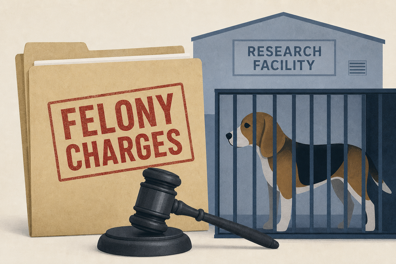 Dozens Face Felony Charges After Raid of Beagle Research Facility