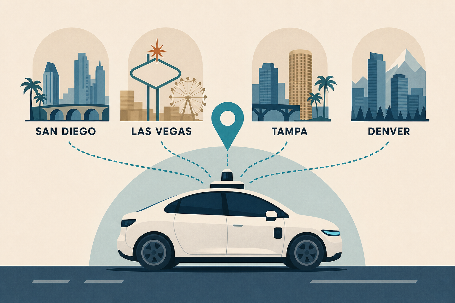 Waymo starts driverless rides in San Diego, Las Vegas, Tampa, Denver