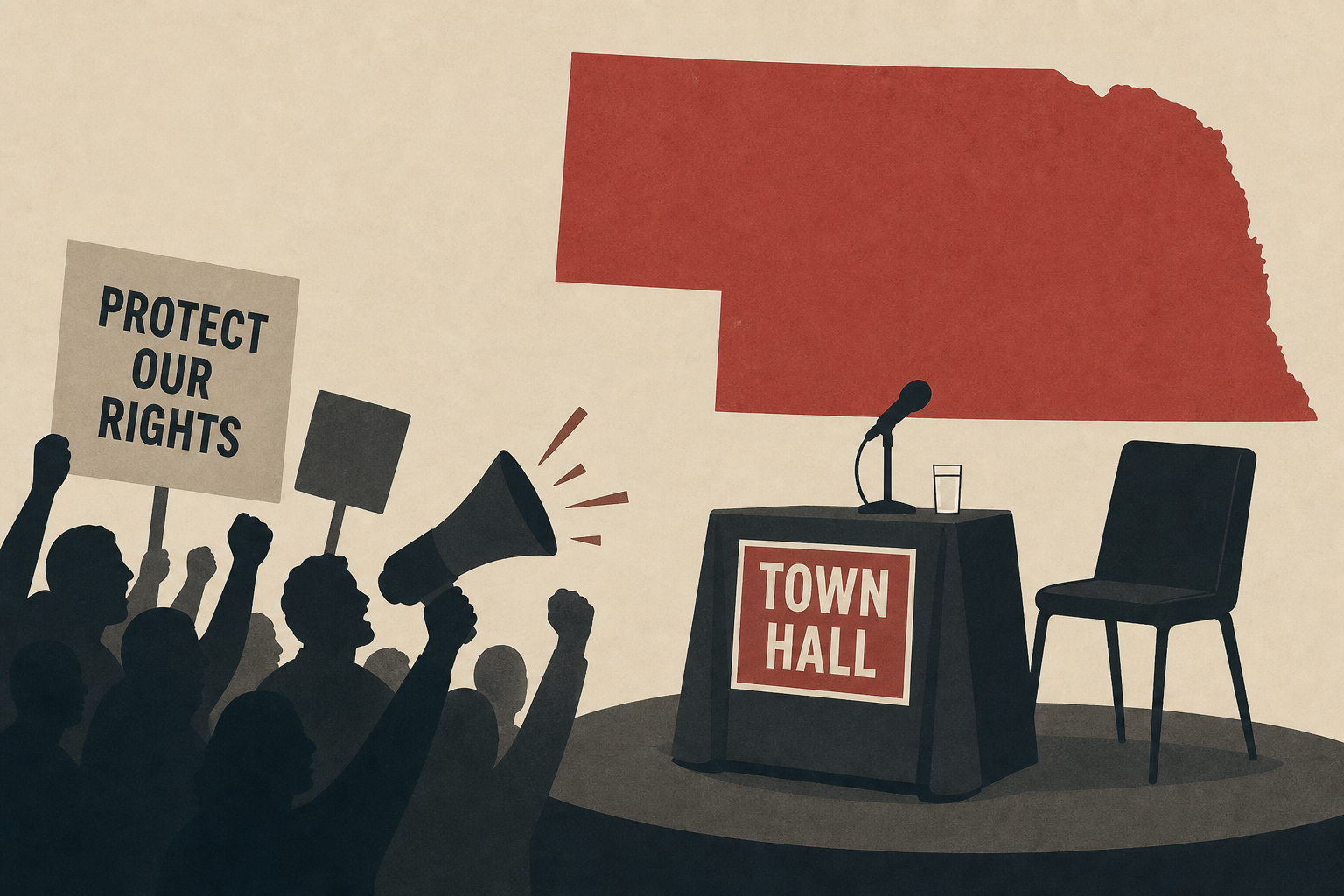 Angry crowd confronts Republican Rep. Mike Flood at Nebraska town hall over Trump policies