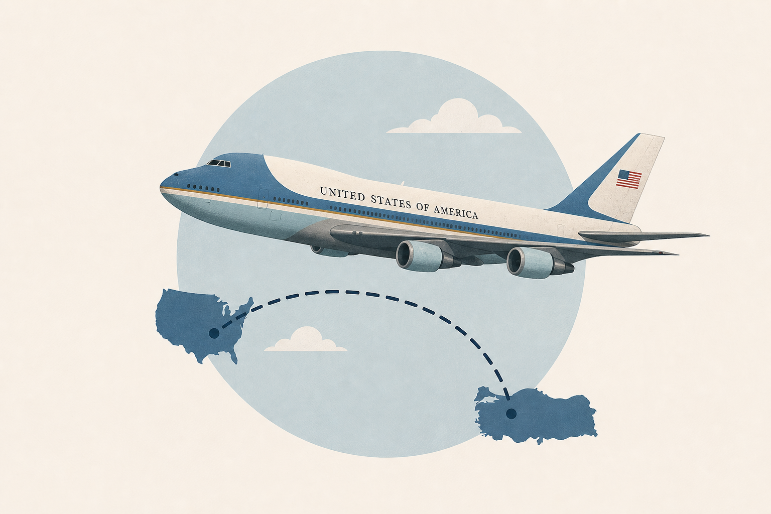 Trump flies partway home from Turkey in an old Air Force One
