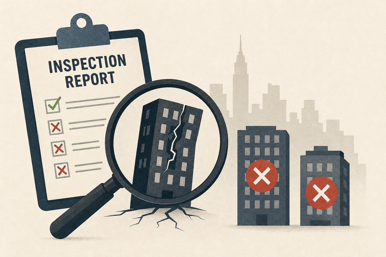 Inspector of Buckling Midtown Building Cited for Missing Problems at Other NYC Sites