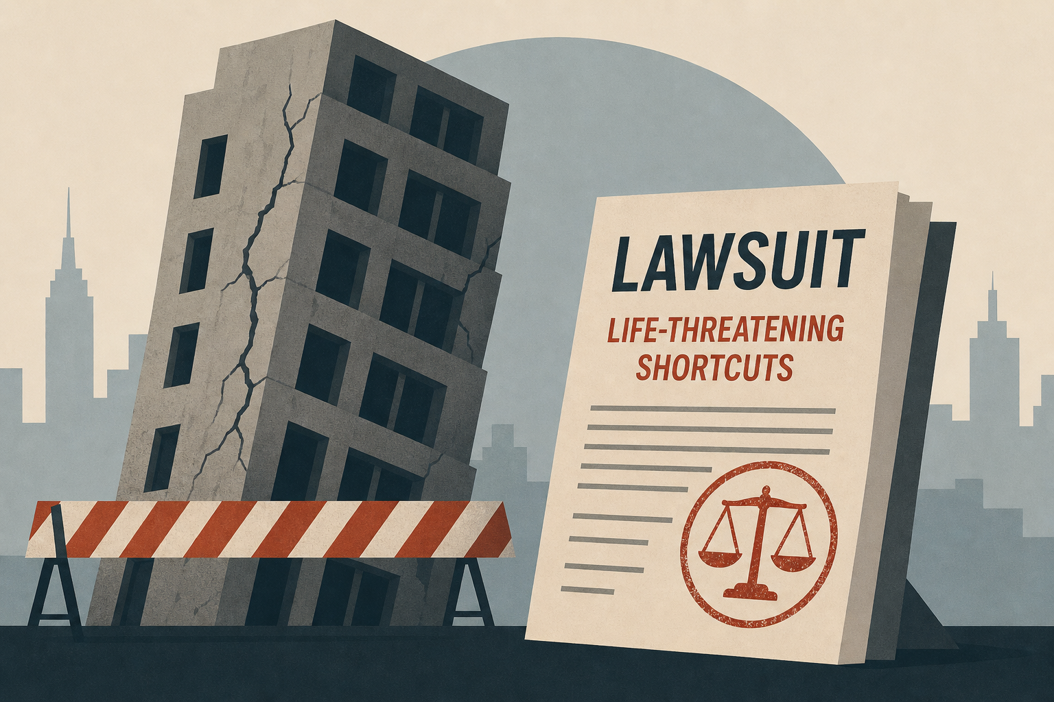 Developer of buckling NYC building sued for 'life-threatening' shortcuts