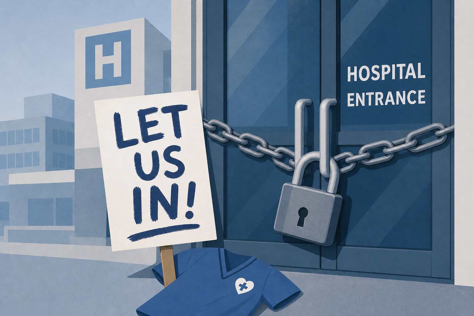 Brigham and Women's Hospital nurses locked out after ending one-day strike in Boston: "Let us in!"