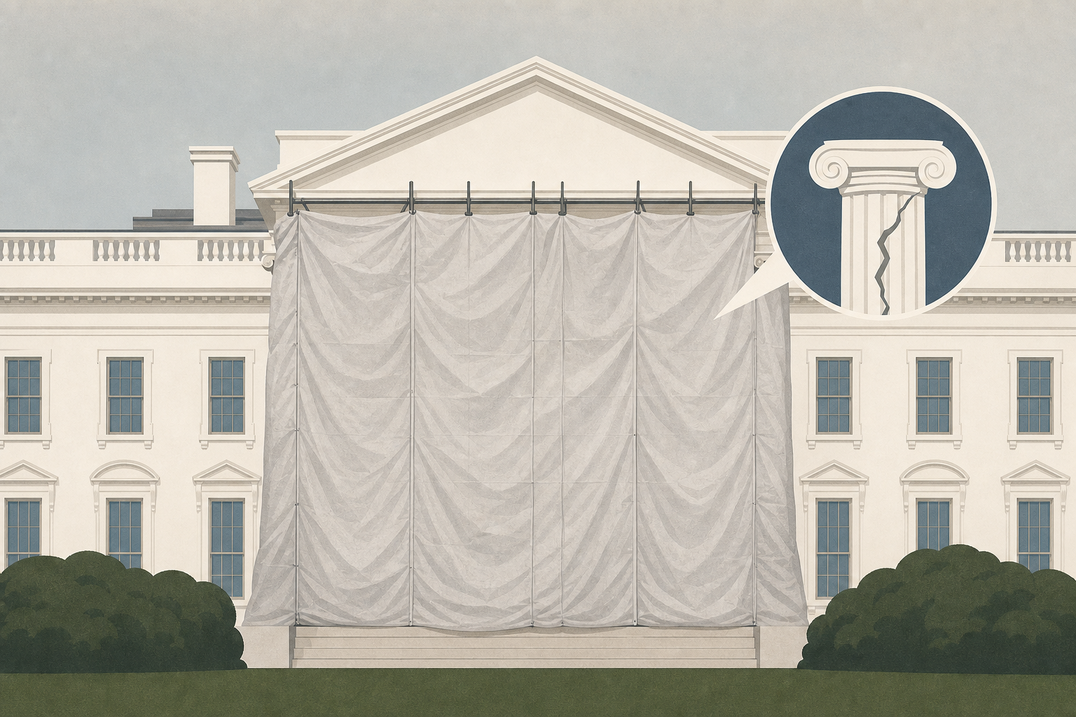 The White House’s North Portico Is Covered In Tarps-Here’s Why