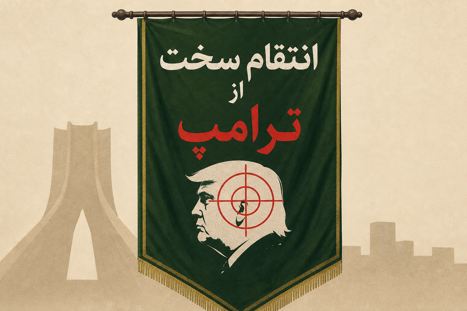 Iranians unfurl banner with Trump assassination threat at Ayatollah Khamenei's burial