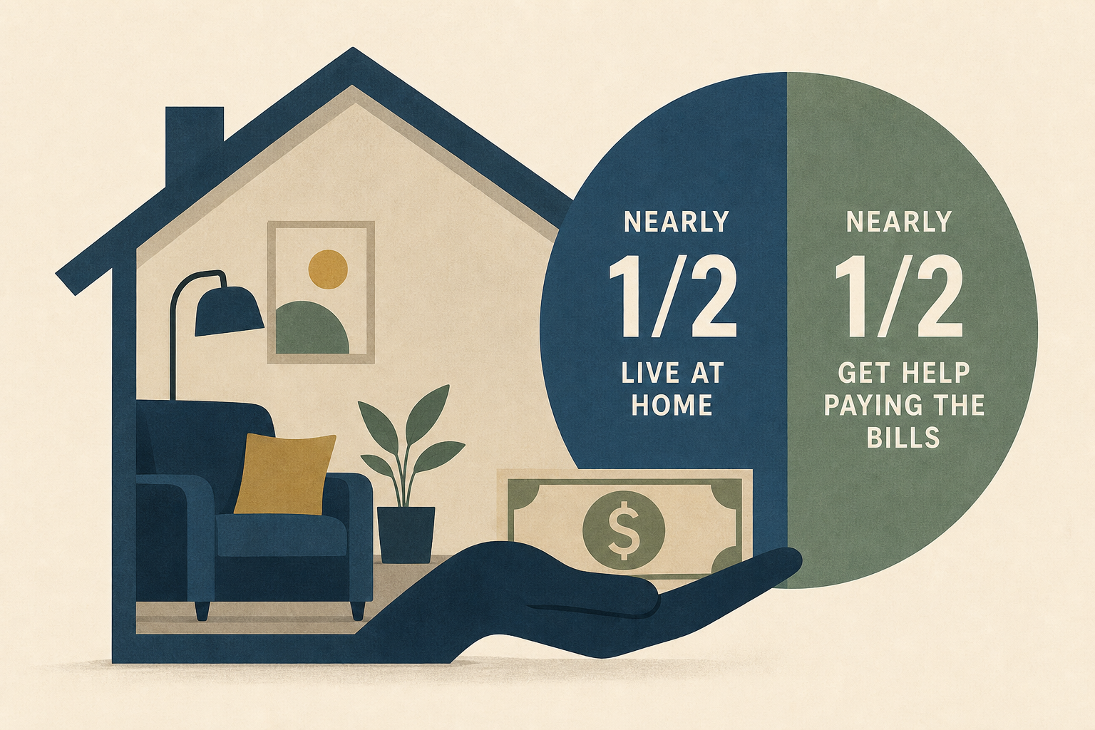 Nearly half of young adults live at home and nearly half get help paying the bills, Fed survey shows