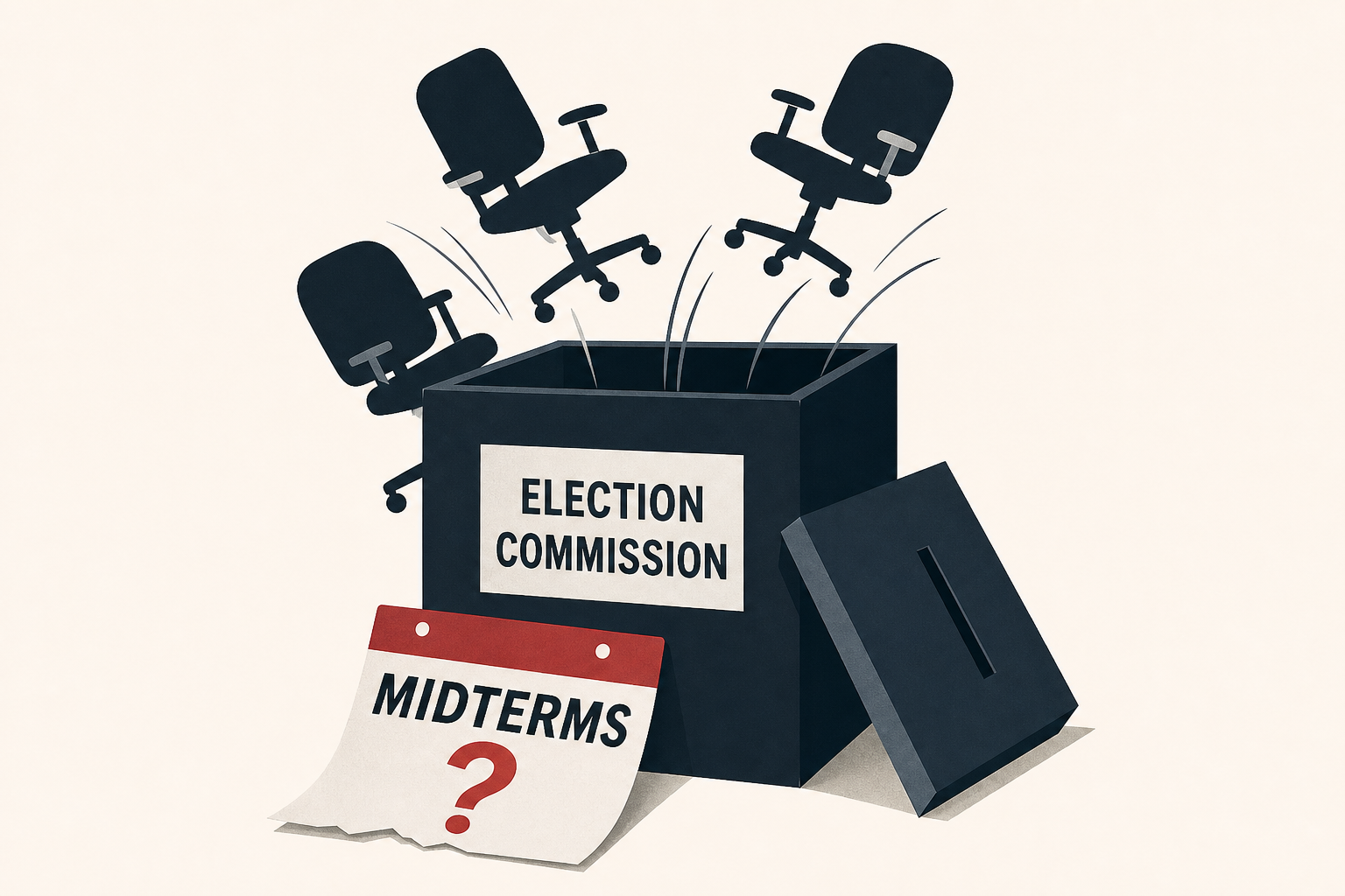 Trump fires last members of election commission, inciting fears of midterm ‘chaos’