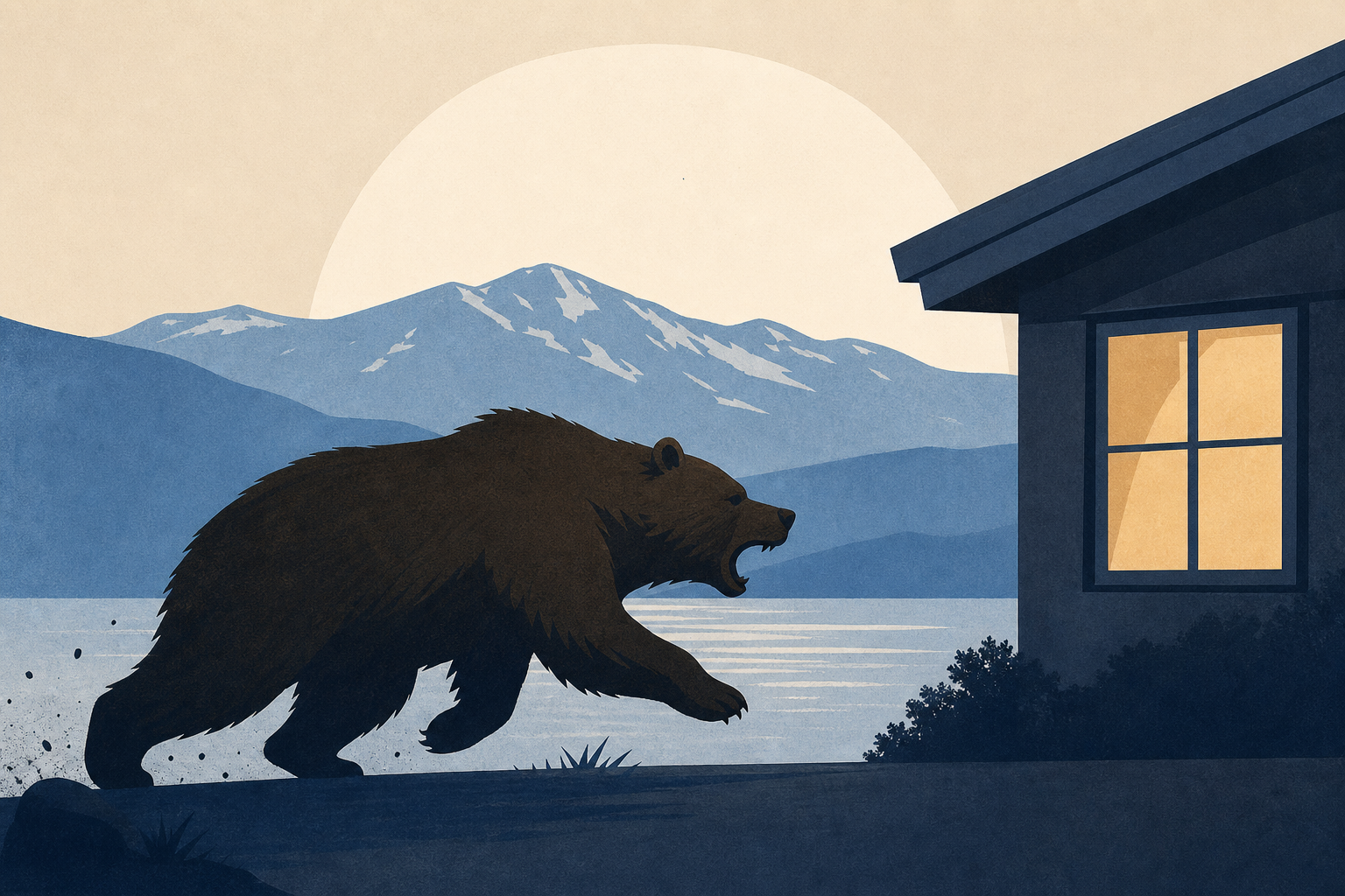 Bear charges father outside Lake Tahoe home, dramatic video shows