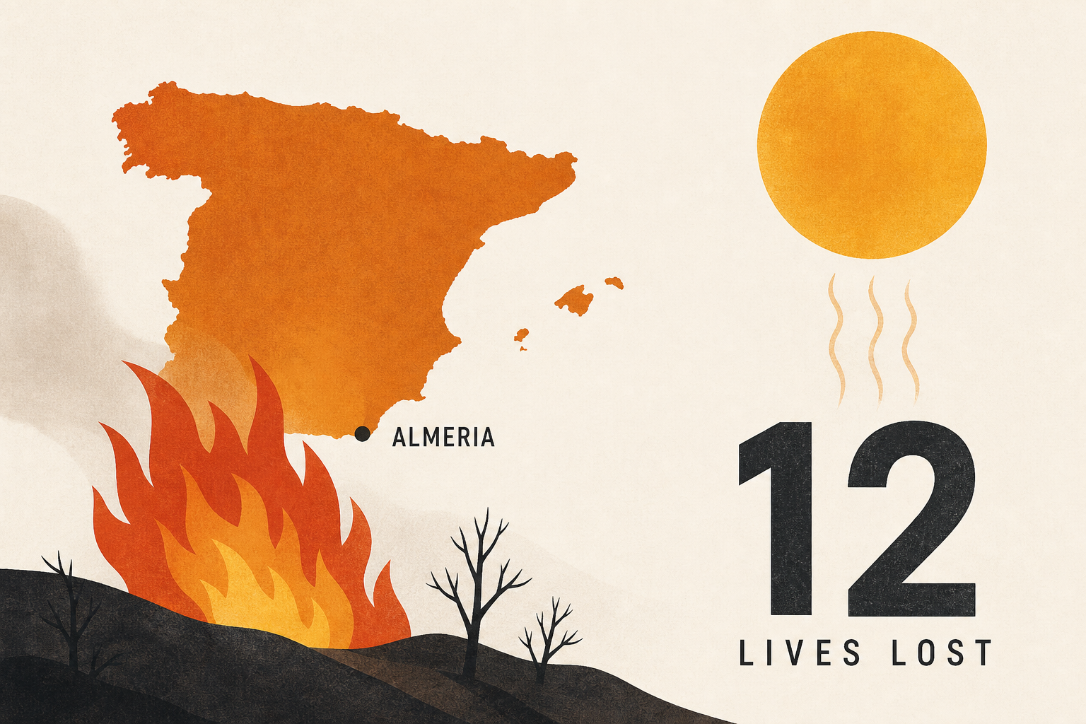 Spain's deadly wildfires in Almeria claim 12 lives amid heatwave