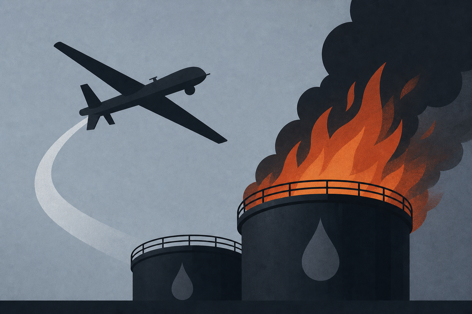 Ukrainian drone strikes ignite fires at Russian oil sites