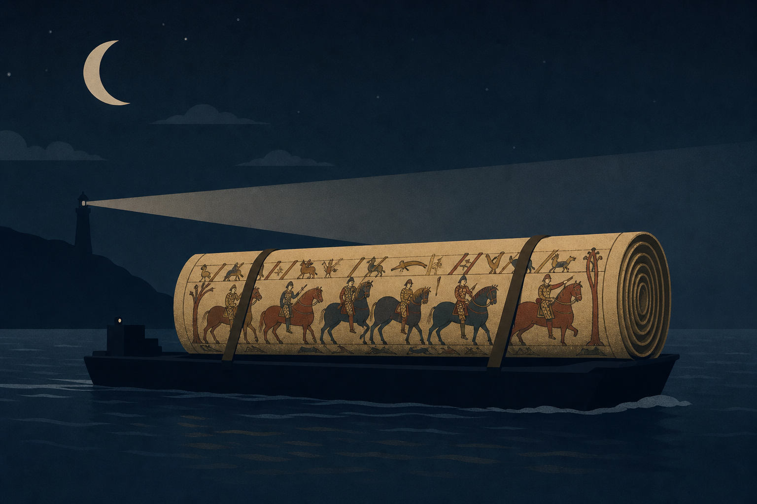 Bayeux tapestry crosses Channel in dead of night for historic UK exhibition