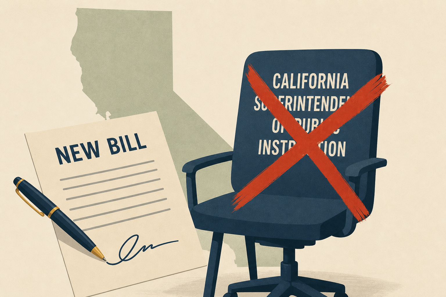 Newsom uses new bill to strip California superintendent of authority