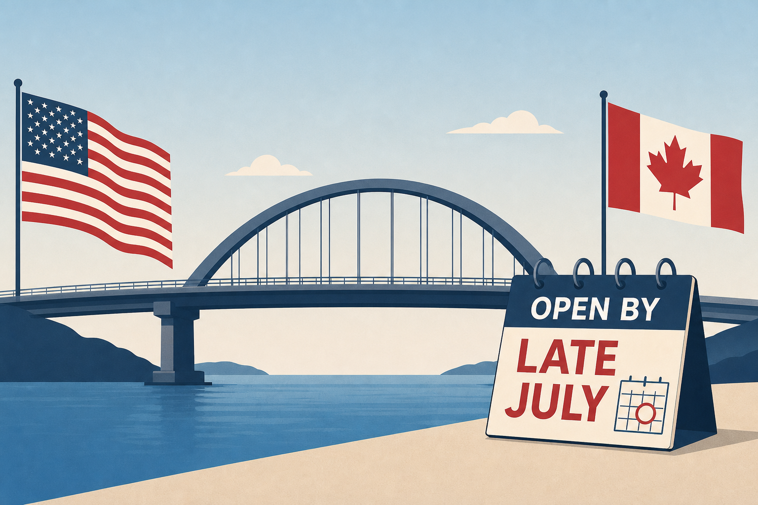 US Canada bridge to open by late July