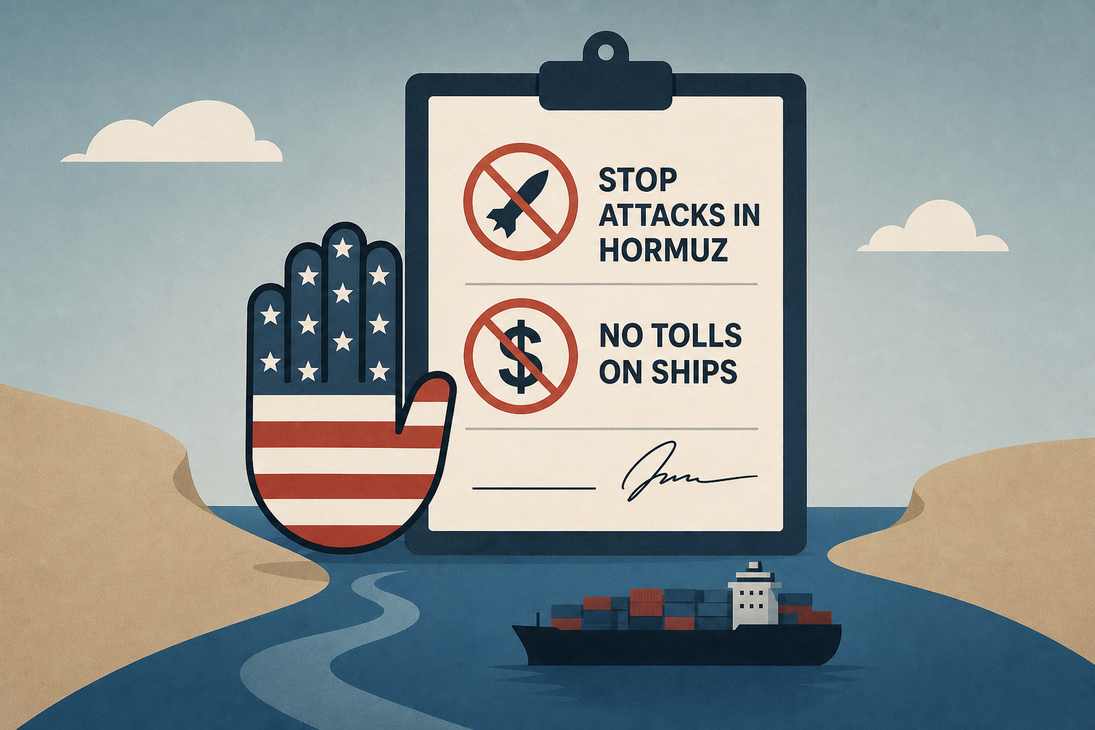 US demanding Iran publicly vow to stop attacks in Hormuz and forswear tolls on ships