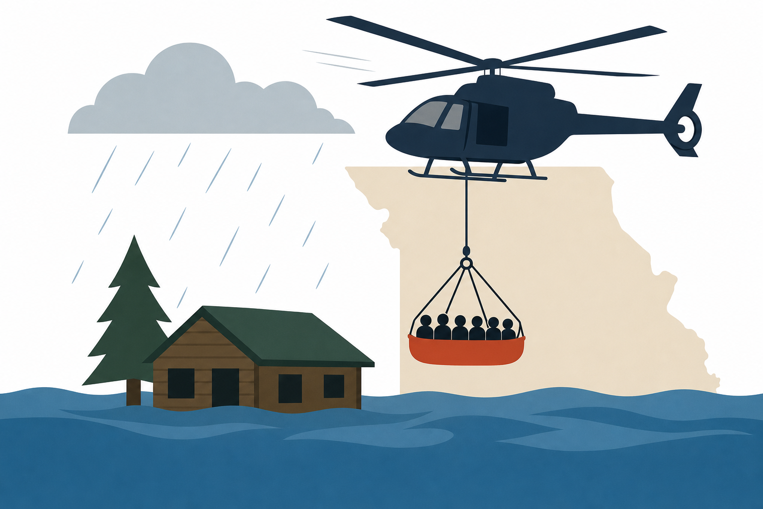 More than 200 people at summer camp airlifted to safety as Missouri faces flooding