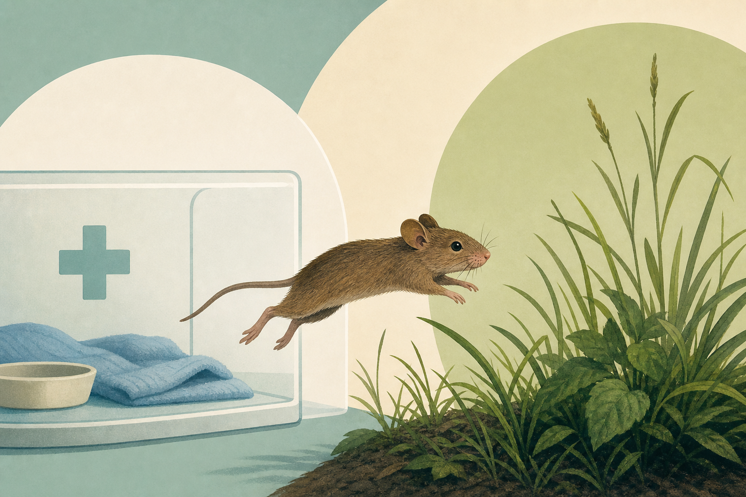England field mouse survives cat attack, gets treatment, and bolts back into the wild